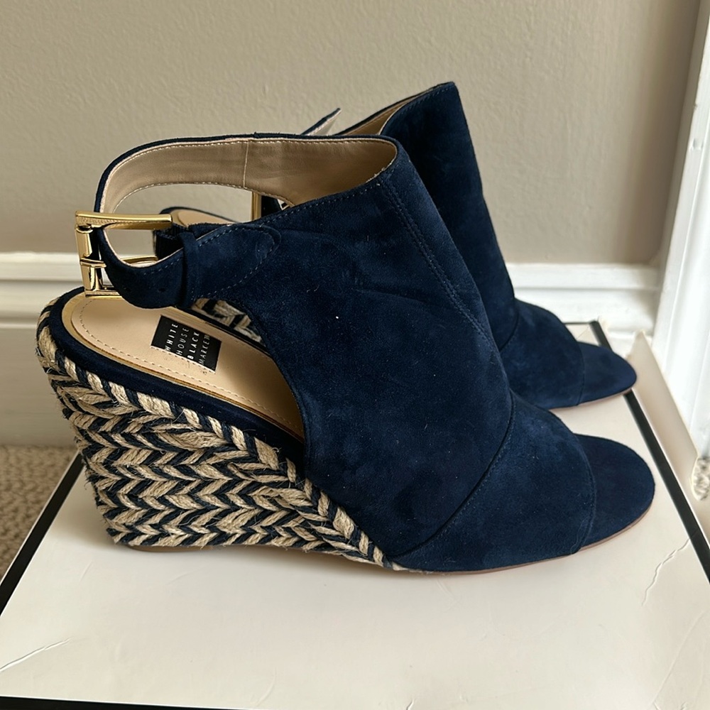 WHBM Alise suede espadrille wedge